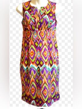 Jude Connally Sleeveless Lisa Ikat Dress Keyhole Neck